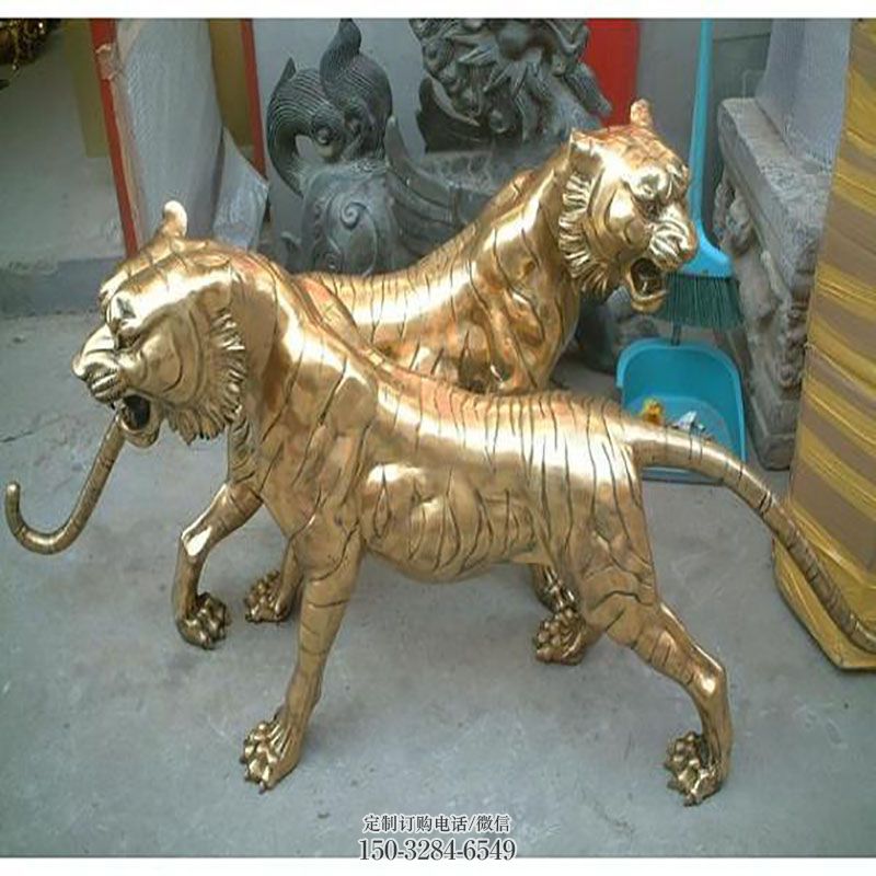 白钢铜老虎雕塑 地产精神堡垒动物雕塑批发 商业铜老虎雕塑标准